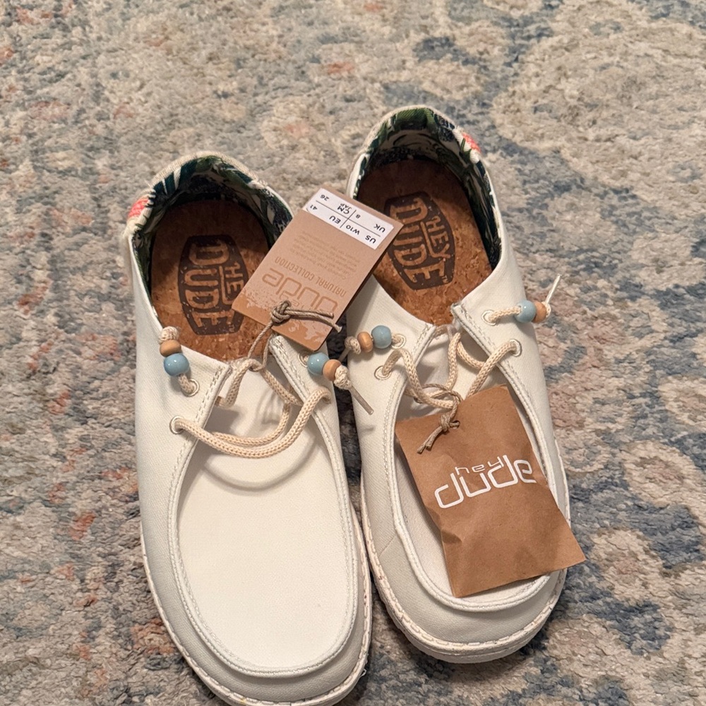 Hey Dude Cream Casual Shoes with Beads